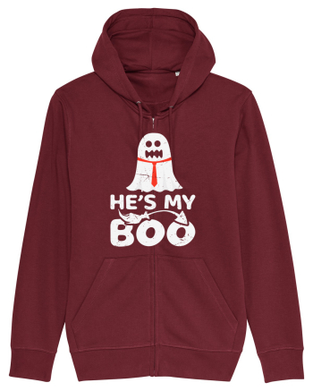 He is My Boo Cute Halloween Funny Ghost Burgundy