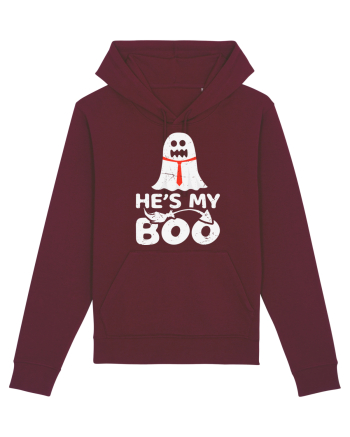 He is My Boo Cute Halloween Funny Ghost Burgundy