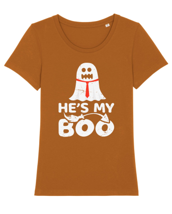 He is My Boo Cute Halloween Funny Ghost Roasted Orange