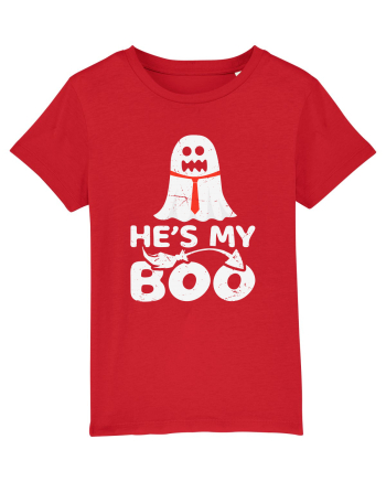 He is My Boo Cute Halloween Funny Ghost Red