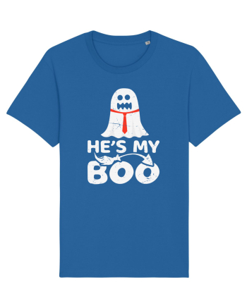 He is My Boo Cute Halloween Funny Ghost Royal Blue