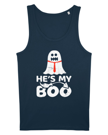 He is My Boo Cute Halloween Funny Ghost Navy