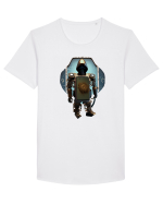Robotizează-ți stilul Tricou mânecă scurtă guler larg Bărbat Skater
