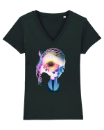 Vibrații neon Tricou mânecă scurtă guler V Damă Evoker