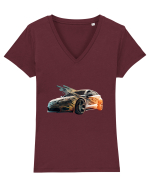 Flăcări în viteză Tricou mânecă scurtă guler V Damă Evoker