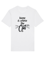 Home is where the cat is Tricou mânecă scurtă Unisex Rocker