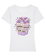 Horror Movies And Chill Tricou mânecă scurtă guler larg fitted Damă Expresser