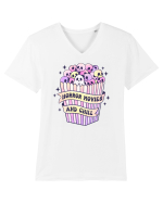Horror Movies And Chill Tricou mânecă scurtă guler V Bărbat Presenter