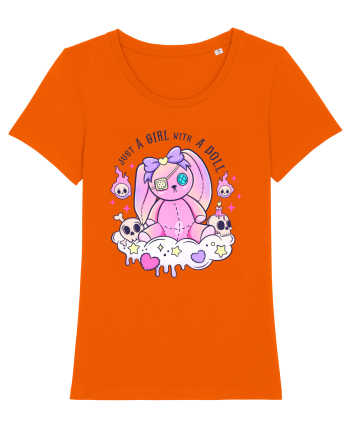 Just A Girl With A Doll Bright Orange