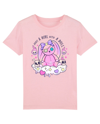 Just A Girl With A Doll Cotton Pink