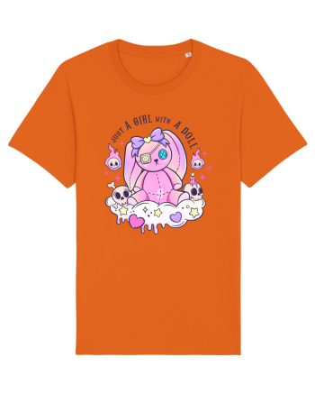 Just A Girl With A Doll Bright Orange