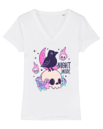 Night Mode Tricou mânecă scurtă guler V Damă Evoker