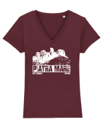 Călător în România - Vf Piatra Mare Tricou mânecă scurtă guler V Damă Evoker