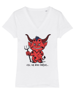 Ete, un drac bălțat Tricou mânecă scurtă guler V Damă Evoker