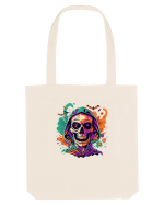 Vibrant Halloween Skull: Spooky and Colorful Delight! Sacoșă textilă