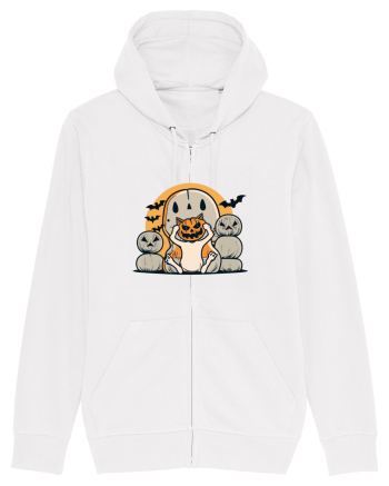 Adorable Halloween Kitty: Pumpkin on Paws! White