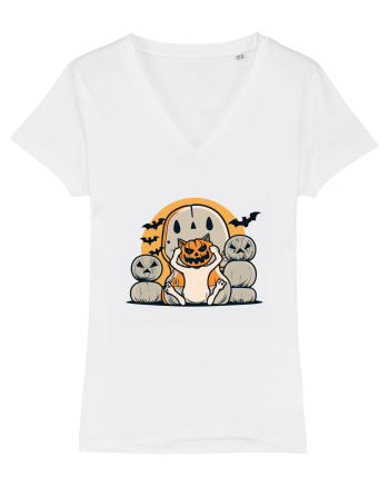 Adorable Halloween Kitty: Pumpkin on Paws! White