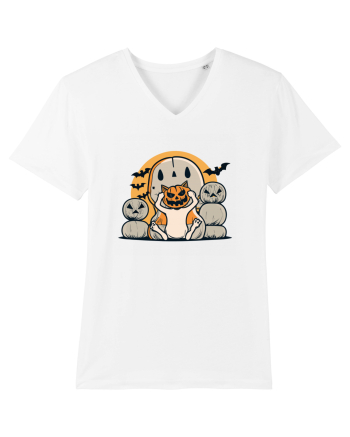 Adorable Halloween Kitty: Pumpkin on Paws! White
