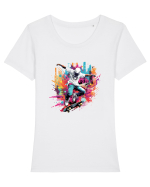 Skater  Guy  Tricou mânecă scurtă guler larg fitted Damă Expresser
