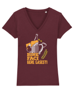 pt iubitorii de bere - Bine faci bere gasesti Tricou mânecă scurtă guler V Damă Evoker