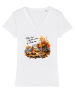 Fall in love with the colors of autumn Tricou mânecă scurtă guler V Damă Evoker