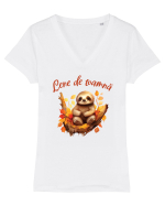 Lene de toamnă Tricou mânecă scurtă guler V Damă Evoker