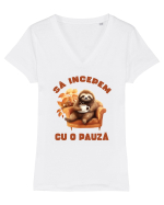 Să incepem cu o pauză Tricou mânecă scurtă guler V Damă Evoker
