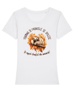 Toamna și frunzele se ofilesc Tricou mânecă scurtă guler larg fitted Damă Expresser