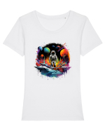 Explorer  Tricou mânecă scurtă guler larg fitted Damă Expresser