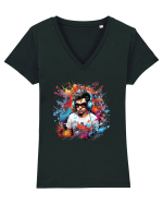 Life is music Tricou mânecă scurtă guler V Damă Evoker