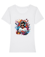 Life is music Tricou mânecă scurtă guler larg fitted Damă Expresser