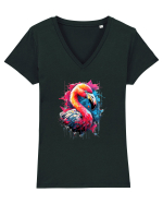 Flamingo Tricou mânecă scurtă guler V Damă Evoker