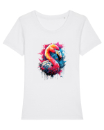 Flamingo Tricou mânecă scurtă guler larg fitted Damă Expresser