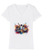 Party Time Tricou mânecă scurtă guler V Damă Evoker