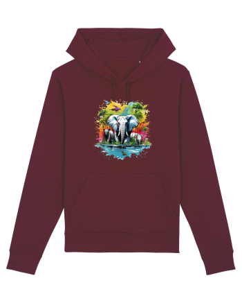 Wild life 1 Burgundy