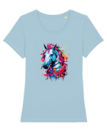 Cal magic Tricou mânecă scurtă guler larg fitted Damă Expresser