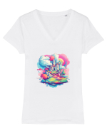 Castel de poveste Tricou mânecă scurtă guler V Damă Evoker