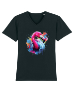 Flamingo splash Tricou mânecă scurtă guler V Bărbat Presenter
