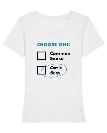 Choose Comic Sans White
