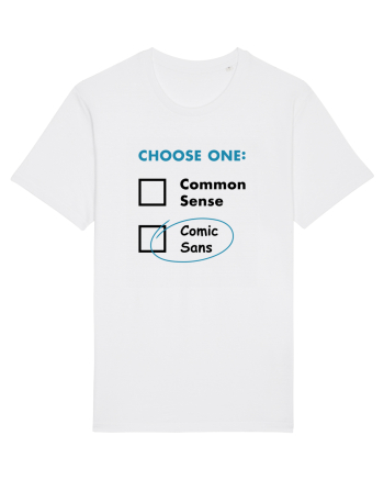Choose Comic Sans White