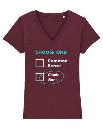 Choose Comic Sans Burgundy