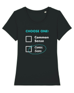 Choose Comic Sans Tricou mânecă scurtă guler larg fitted Damă Expresser