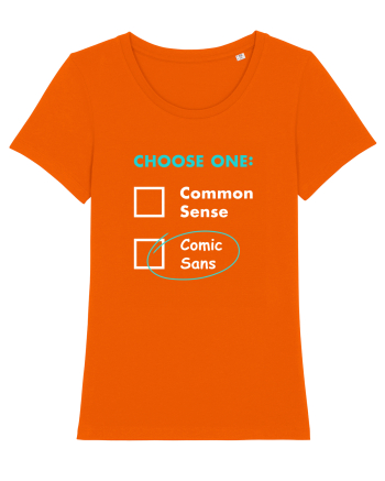 Choose Comic Sans Bright Orange