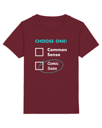 Choose Comic Sans Burgundy