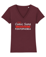 Fontophobia Tricou mânecă scurtă guler V Damă Evoker