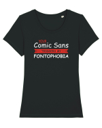 Fontophobia Tricou mânecă scurtă guler larg fitted Damă Expresser