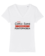 Fontophobia Tricou mânecă scurtă guler V Damă Evoker
