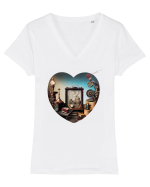 Armonie Tricou mânecă scurtă guler V Damă Evoker