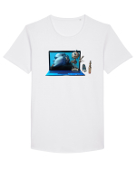 Cyber-Tech Chic Tricou mânecă scurtă guler larg Bărbat Skater