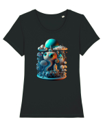 Magie tridimensională urbană Tricou mânecă scurtă guler larg fitted Damă Expresser